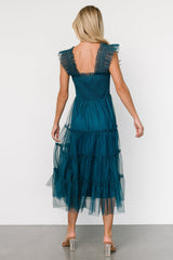 Emma Smocked Tulle Dress | Teal