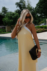 Beau Halter Maxi Dress-Lemon