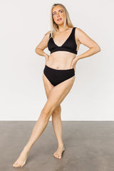 Formentera High Waist Bikini Bottom | Black