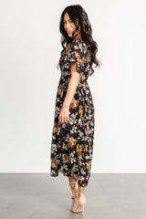 Hathaway Midi Dress | Black Floral