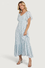 Joanie Smocked Dress | White + Sage