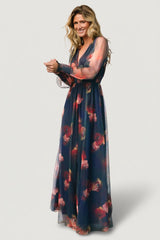 Layla Tulle Maxi Dress | Topaz Ombre Floral