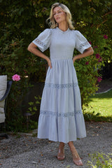 Loveland Geo Lace Maxi Dress | Light Blue
