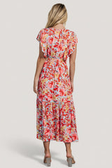 Maggie Maxi Dress | Blue + Coral Multi