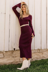 Marika Ribbed Dress | Wine