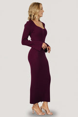 Marika Ribbed Dress | Wine