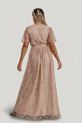 Marseille Embossed Maxi Dress | Champagne