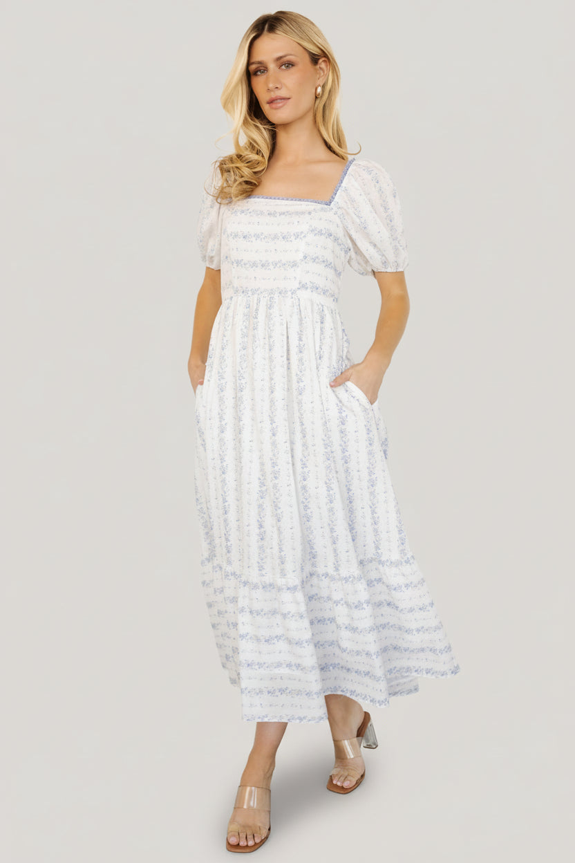 Martine Puff Sleeve Dress | Ivory Multi Floral