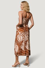 McKinley Smocked Dress | Cream + Camel Multi
