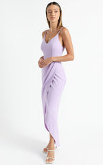 Lucky Day Drape Maxi Dress in Lilac