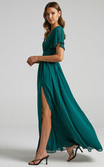 December Maxi Dress - Empire Waist Dress in Emerald
