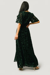 Uma Velvet Maxi Dress | Dark Green