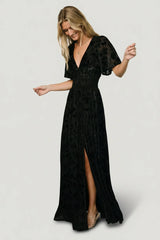Veronica Velvet Maxi Dress | Black