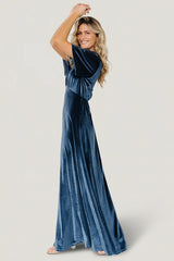 Vivian Velvet Maxi Dress | Blue