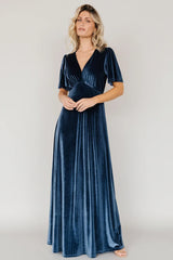 Vivian Velvet Maxi Dress | Blue