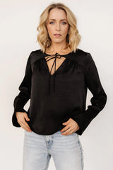 Westminster Satin Top | Black